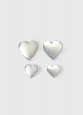 Серьги-локеты в форме сердца, 2 пары, Серебряный