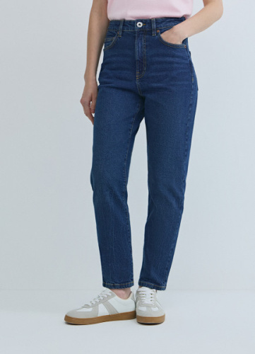 Джинсы Mom с высокой посадкой, Синий