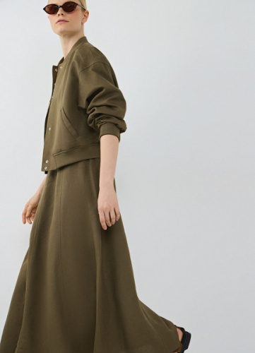 Длинная юбка А-силуэта, Зеленый