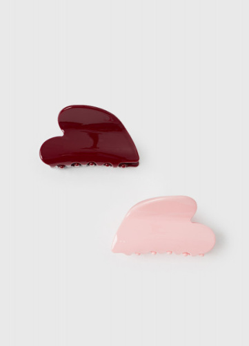 Заколка-краб в форме сердца для волос, 2 шт., Мультицвет