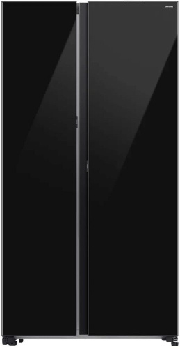 Холодильник Samsung Side-by-Side с автоматически открывающимися дверьми, 646 л Черное стекло