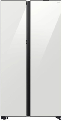 Холодильник Samsung Side-by-Side с автоматически открывающимися дверьми, 646 л Белое стекло