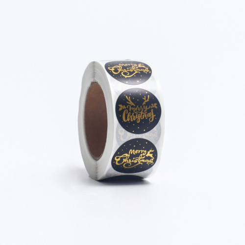 Наклейки c тиснением в рулоне "С Рождеством!", 500 шт, 2,5 х 2,5 см