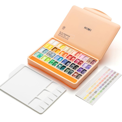 Набор гуаши HIMI 48 цветов по 12 грамм, персиковый