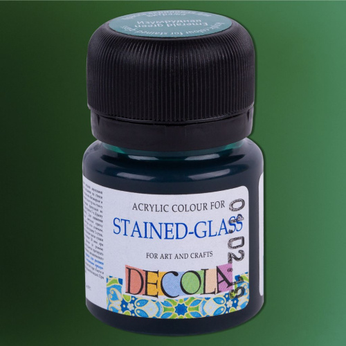 Акриловая краска для витража "Decola" 20 мл Изумрудная