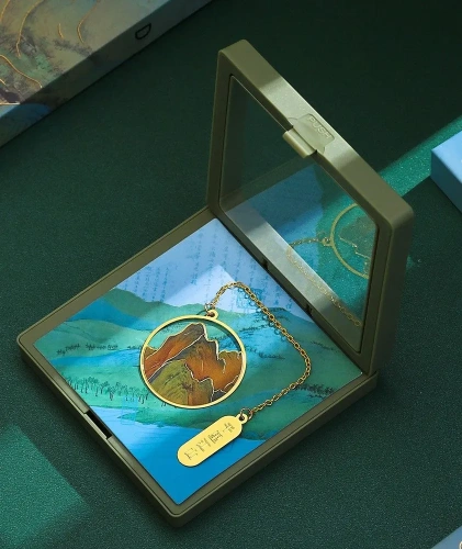 Подарочный набор "Горы и воды на тысячу ли" (круг) (металл)