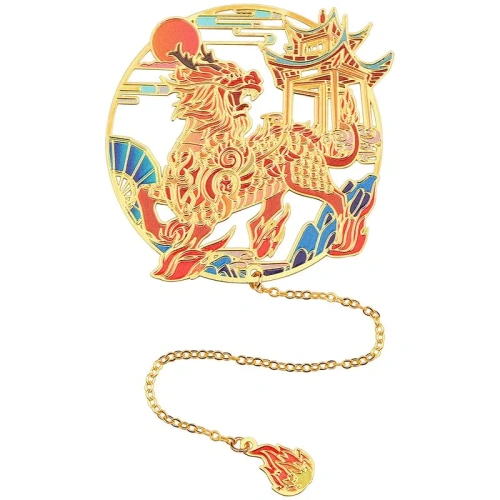 Закладка для книг "Цилинь, приносящий удачу" (латунь)