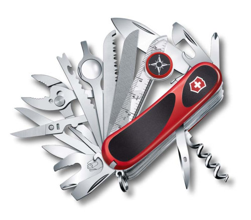 Нож перочинный Victorinox EvoGrip S54, сталь X50CrMoV15, рукоять термопластик GRN, красно-черный