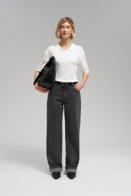 Легкий джемпер-поло прямого кроя