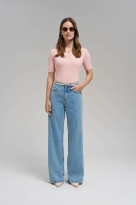 Легкий джемпер-поло приталенного кроя