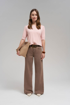 Легкий джемпер прямого кроя с коротким рукавом