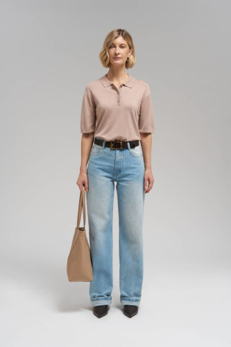 Легкий джемпер-поло прямого кроя