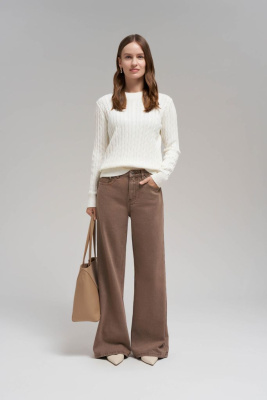 Джемпер прямого кроя из хлопка с косами