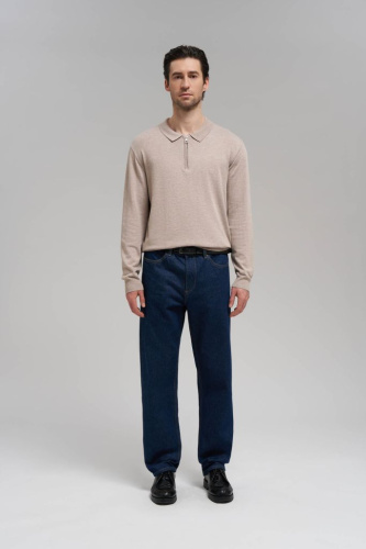 Джемпер-поло полуприлегающего кроя с шерстью