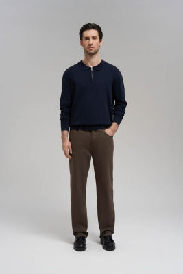 Джемпер-поло полуприлегающего кроя с шерстью