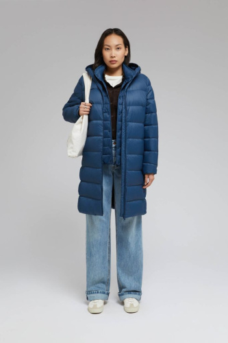 Стеганый пуховик с натуральным пухом