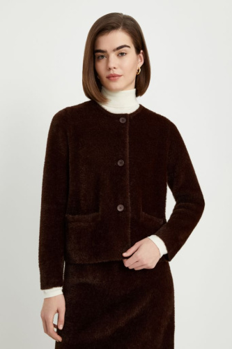 Кардиган с округлой горловиной