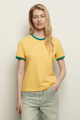 Футболка из хлопка с контрастной окантовкой