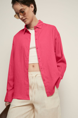 Базовая рубашка из льна и вискозы