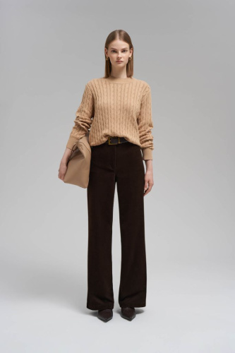 Джемпер прямого кроя из хлопка с косами