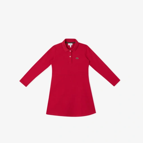 Детское поло Lacoste с длинными рукавами из эластичного хлопка