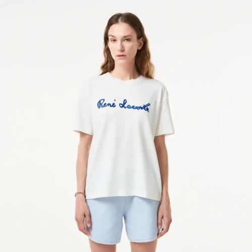 Женская хлопковая футболка Lacoste