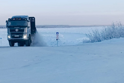 Грузоподъёмность ледовой переправы через Алдан увеличена до 30 тонн / ЯСИА   