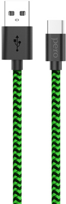 Кабель Pero DC-04 USB to USB-C 1m Green