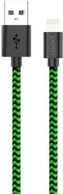Кабель Pero DC-04 USB to Apple Lightning 2m Green