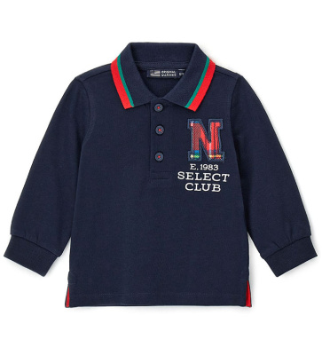Поло с длинным рукавом для маленького мальчика
