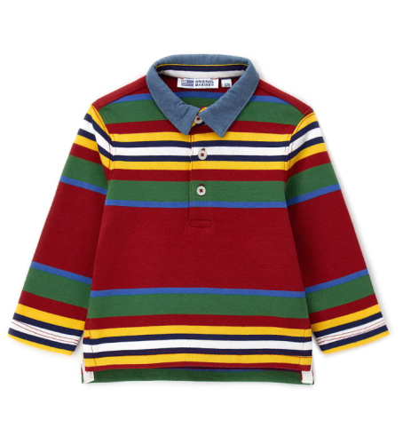 Поло с длинным рукавом для маленького мальчика