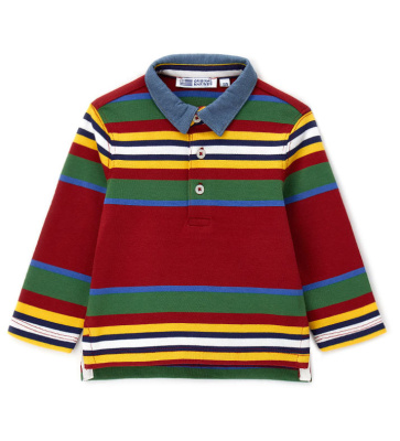 Поло с длинным рукавом для маленького мальчика