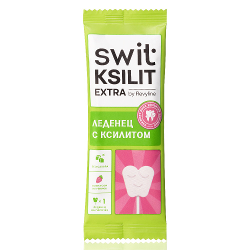 Леденец на палочке Swit by Revyline Ksilit Extra Клубника, 1 шт.