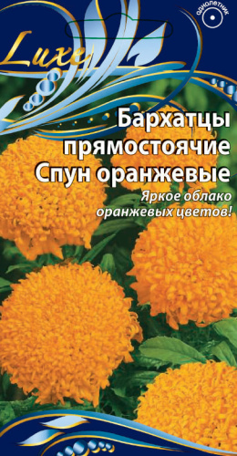 Бархатцы прямостоячие Спун оранжевые 10 шт