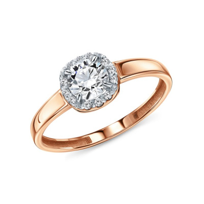 Золотое кольцо с фианитами