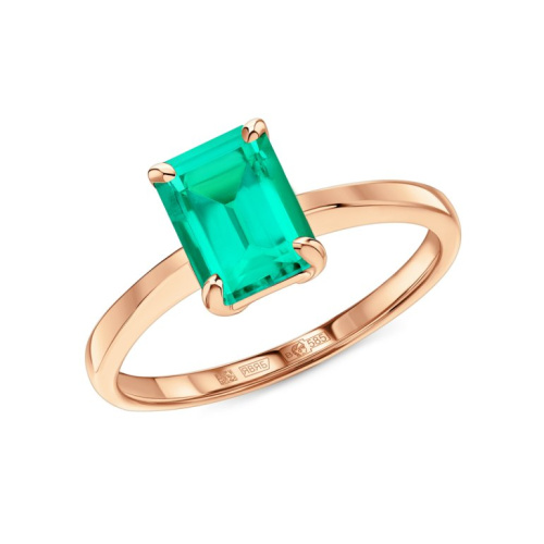 Золотое кольцо с изумрудами выращенными