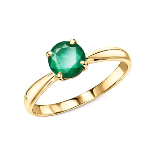 Золотое кольцо с изумрудом выращенным