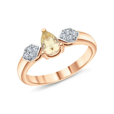 Серебряное кольцо с фианитами и морганитами природными