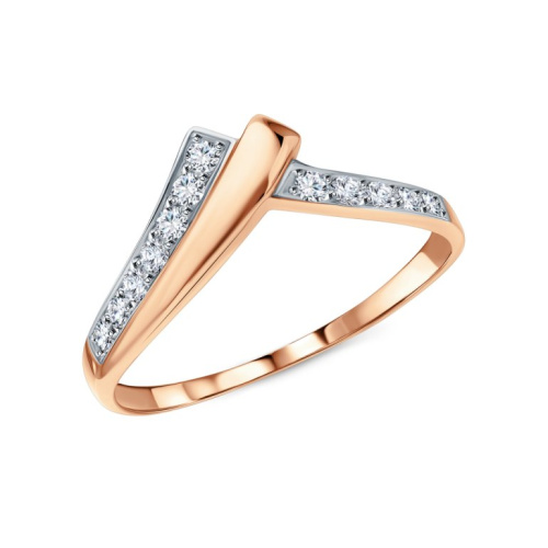 Золотое кольцо с фианитами