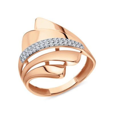 Золотое кольцо с фианитами