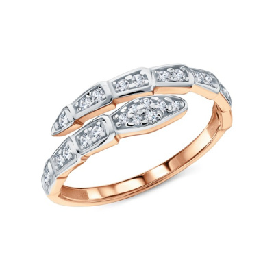 Золотое кольцо с фианитами