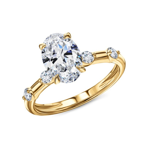 Золотое кольцо с бриллиантами выращенными