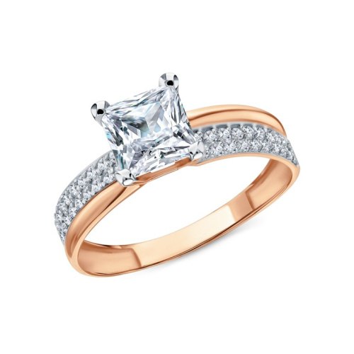 Золотое кольцо с фианитами