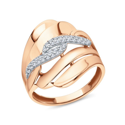 Золотое кольцо с фианитами