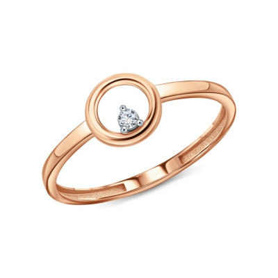 Золотое кольцо с фианитами