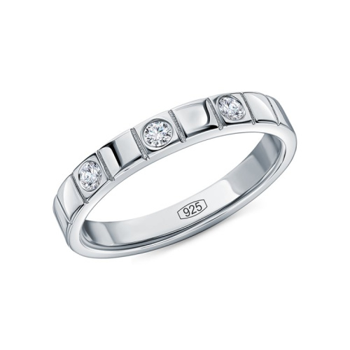 Серебряное кольцо с бриллиантами выращенными