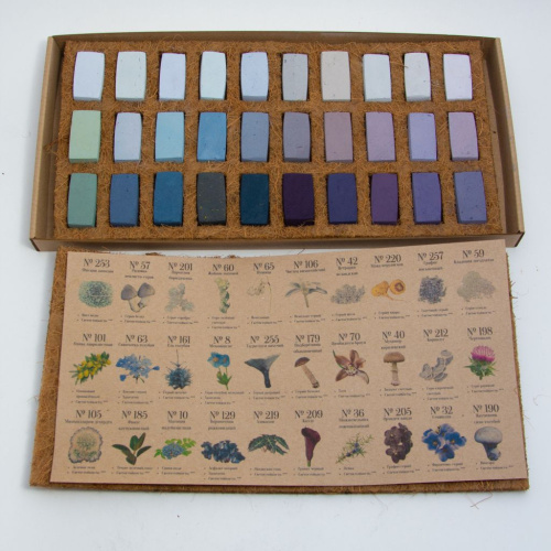 Набор пастели сухая, мягкая ручной работы EARTHBERRY "Иней", 30 цветов