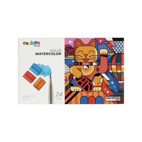 Набор акварели "Carioca Plus" в кюветах, 24 цв.