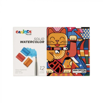 Набор акварели "Carioca Plus" в кюветах, 12 цв.