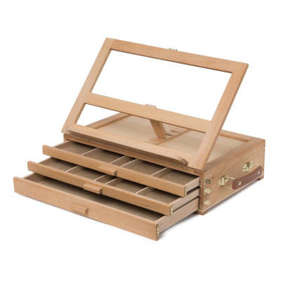 Мольберт настольный Pinax TE-03B с органайзером для пастели/карандашей/кистей, 3 лотка, бук